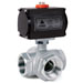 SR-318, 3 Way Ball Valves  with Spring Return Actuators, Standard Bore , 1000 psi, Screwed End 